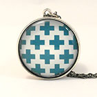Fauxhemian Swiss Cross Turqoise Necklace
