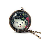 Big Snowman Round Necklace