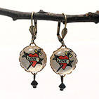 Love Dagger 15mm Round Earrings