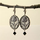 Spring Fling Silver Oval Earrings