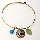 Robin Leaf & Blue Bell Bead Bracelet or Necklace
