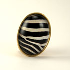 white Stripes Ebra Brooch