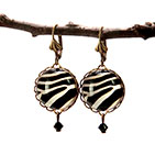 The White Stripes Round Zebra Earrings