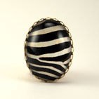 White Stipes Zebra Ring