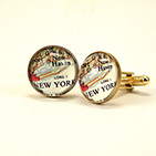 New York Map Cuff Links