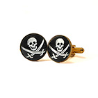 Jolly Roger Skull and Cross Bones Cuff Links