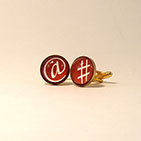 At(@) the Pound (#) Red Cufflinks