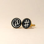 At(@) the Pound (#) Black Cufflinks