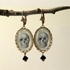 To Be Or Not To Brass Skull Earrings