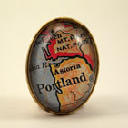 Old Portland Oregon Map Brooch