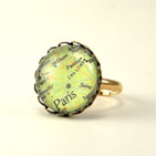 I Love Paris Map Round Ring