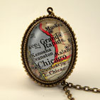 Old Chicago Map Necklace