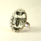 Moths Silver Petite Ring