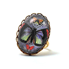 Moths Silver Petite Ring