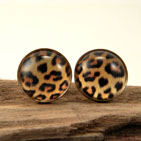 Leopard Print Stud Earrings