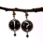 Question Authority Black Typo Earrings