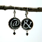 @ (at) ampersand (&) black Earrings