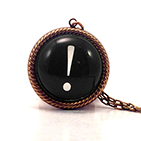 Exclamation Point Black Necklace
