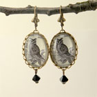 Wise Old Owl Brass Earrings